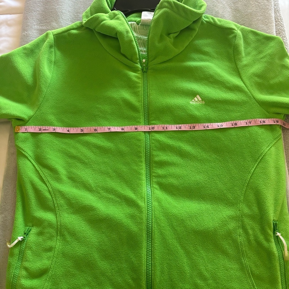 Adidas Women's Hiking Bright Green Zip Up Soft Fleece - Picture 8 of 10